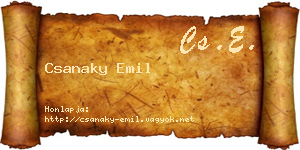Csanaky Emil névjegykártya
