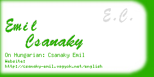 emil csanaky business card